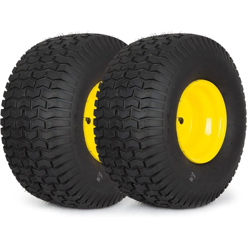 

2 Pack 20x8.00-8 Rear Lawn Mower Tire and Wheel Assembly, Tubel4 Ply, 3.5" Oset Hub, 3/4" Bore with 3/16" Keyway, 965 lb Load ac