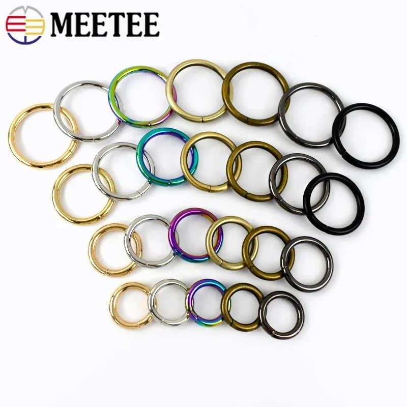 20Pcs 20-50mm O Ring Metal Buckles Dog Collar Connection Rings Hook Bag Strap Carabiner Clips Belt Buckle Chain Loop Accessories