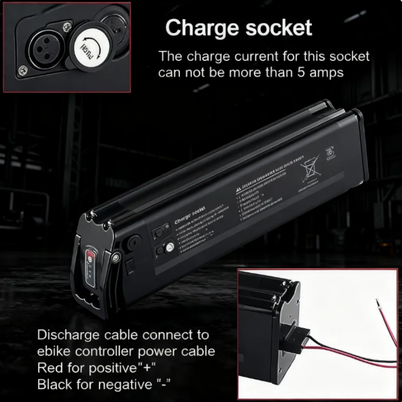 High Power 48V 20Ah 4Pin  Bike Battery Pack Silverfish 24V 15Ah Lithium Ion for Bicycle Conversion Replacement Long Range Riding