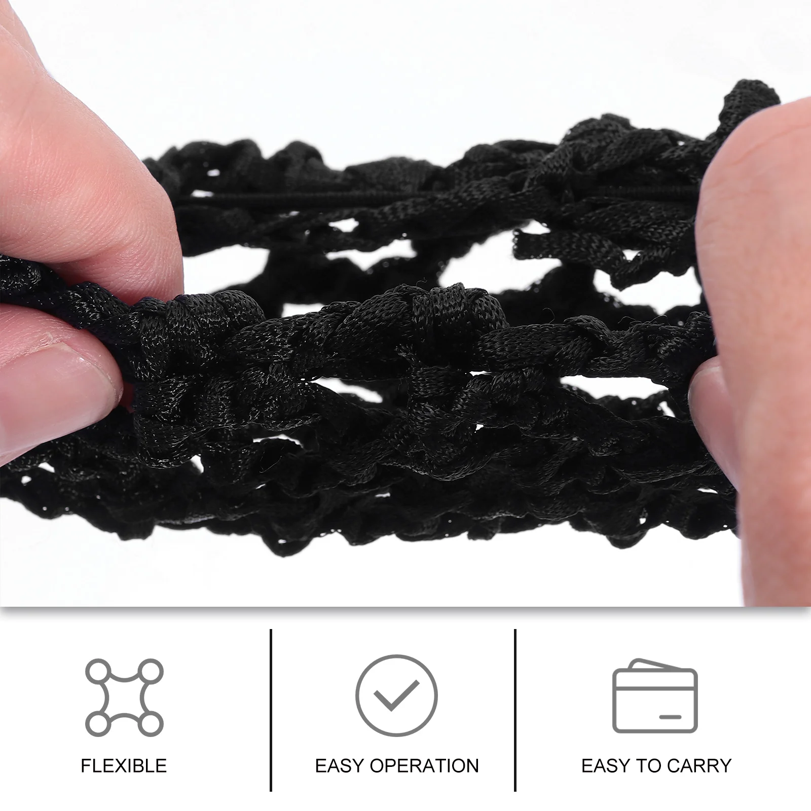 

8 Pcs Black Large Hole Dance Hair Net Elastic Bun Hairnets for Kids Ballet Exam Professional Use Women Snood Hair Tool