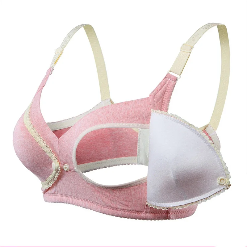 Nursing Bra Women Maternity Breathable Mesh Underwear Open Cup Bra Breastfeeding Bra Feeding Front Closure Bra Maternity Clothes