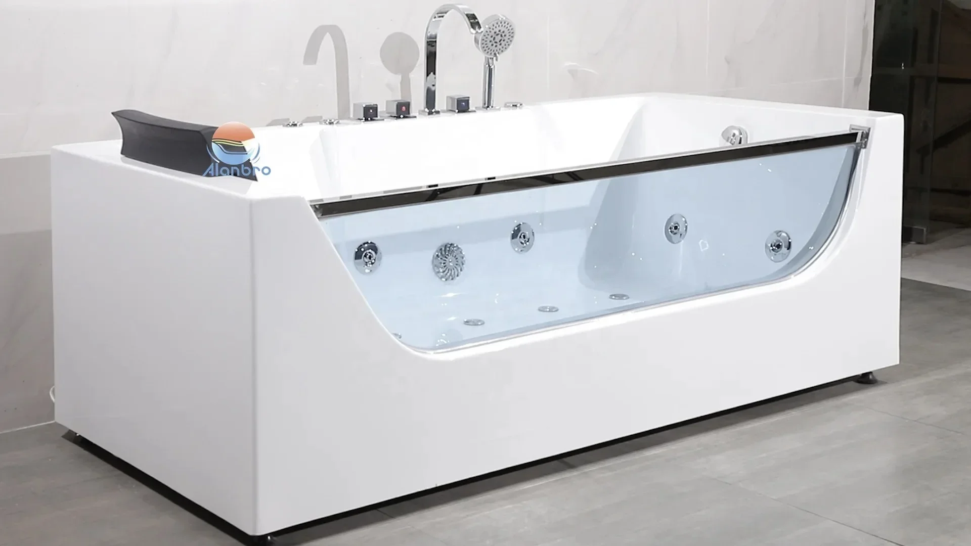 Vasca idromassaggio per interni ed esterni/spa Vasca da bagno Massaggio 2 Coppia Vasca da bagno idromassaggio in vetro Soaking 1 pezzo Design grafico Moderno reversibile