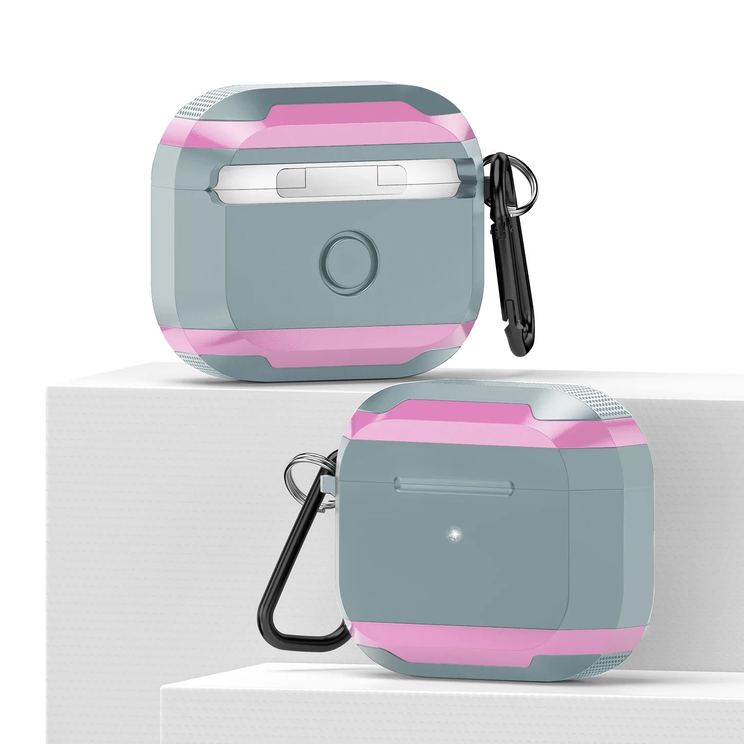 V-MOTA Smart Cover Boxen für Airpods Pro Bluetooth Wireless Kopfhörer, Aluminiumlegierung + weicher TPU-Kleber