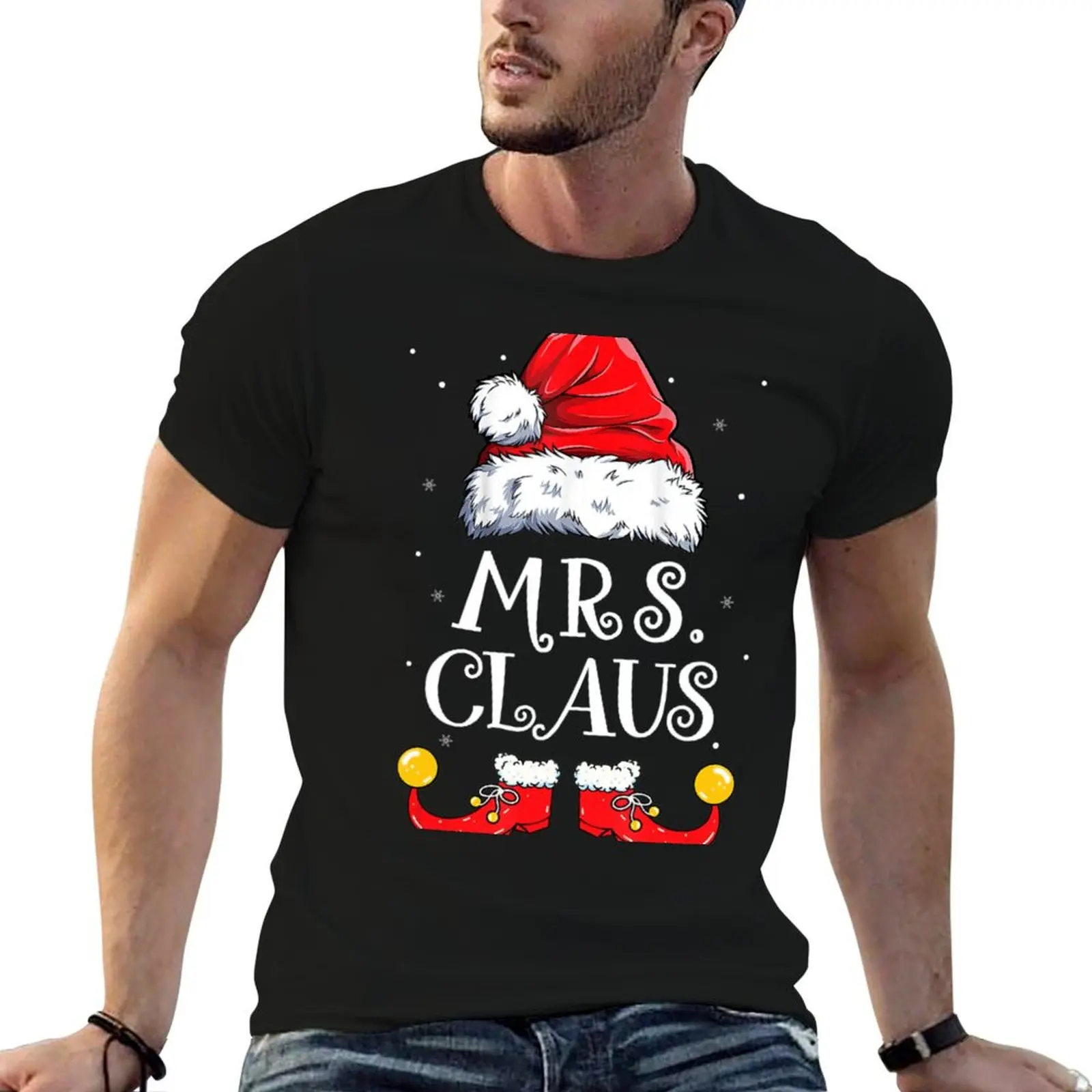 Mr And Mrs Claus Christmas Couples Matching T-Shirt man t shirt designer funny t shirts cotton T-Shirt