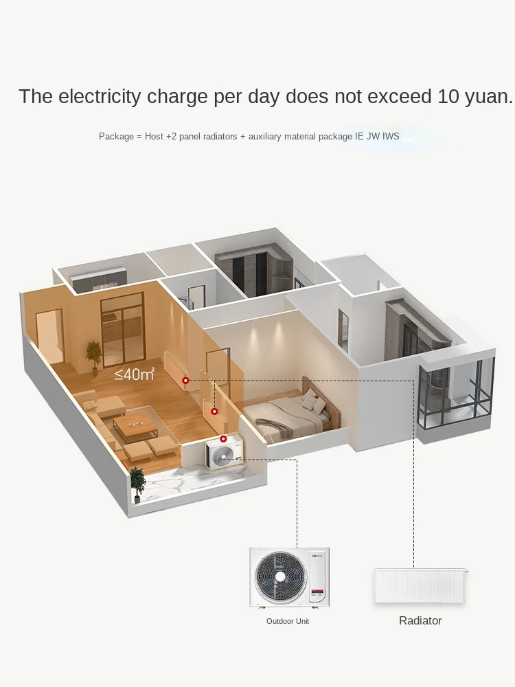 Air Energy Floor Heater Radiator Heating Household  Source Heat Pump  Whole House