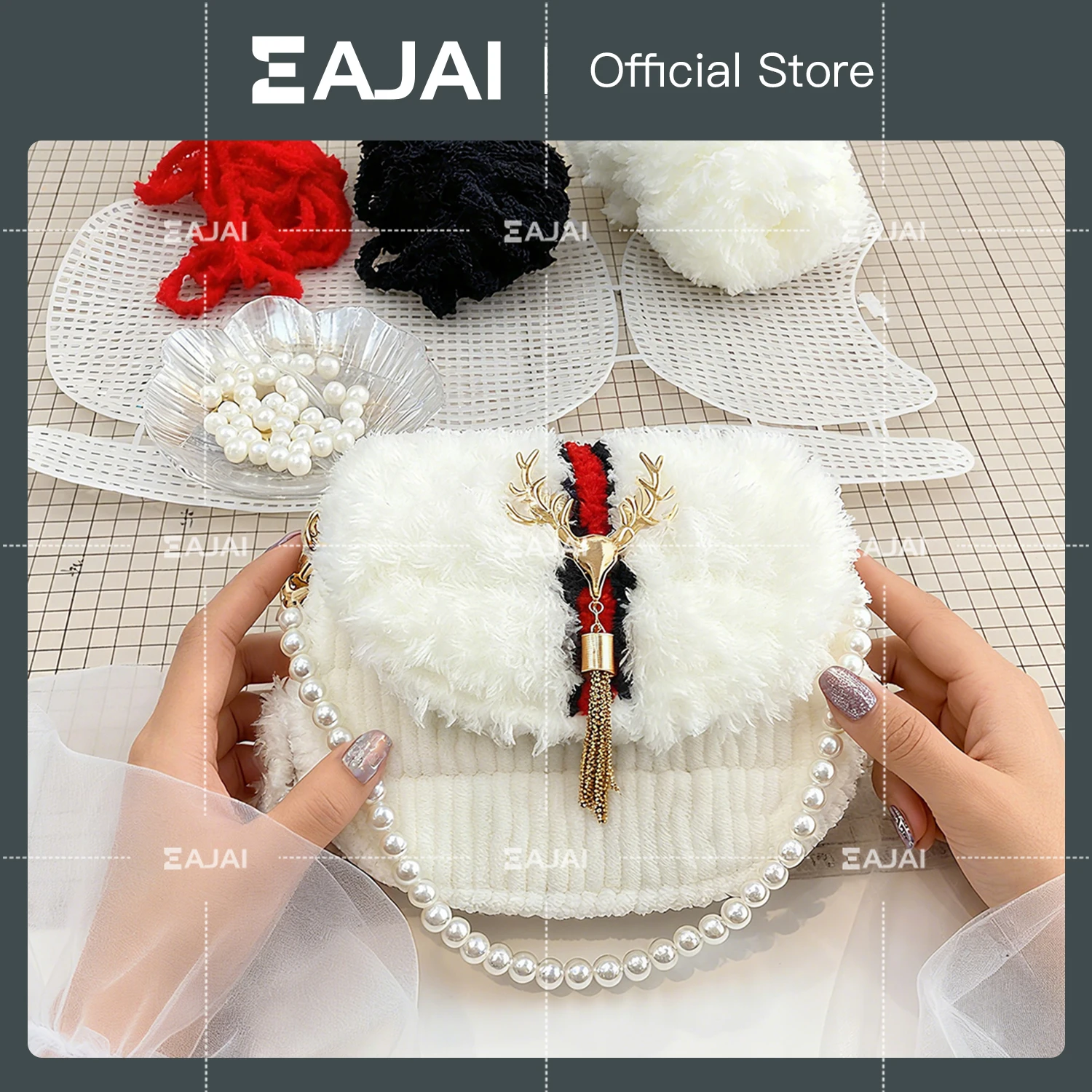 

Eajai Clear Plastic Canvas Mesh for Embroidery with Acrylic Yarn and Craft Tools Knit Crochet DIY Kit