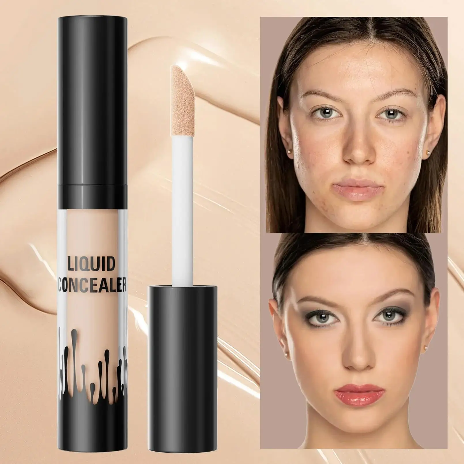 كونسيلر مقاوم للماء بتغطية كاملة للهالات السوداء والشم والعيوب وتفتيح مكياج يدوم طويلاً وصيغة بقع الوجه #2