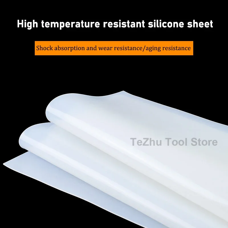 Silicone Rubber Sheet Board Thick 0.5-20mm Heat-resistant Silicone Gasket White Soft Rubber Pad Industrial Shock Absorber Pad