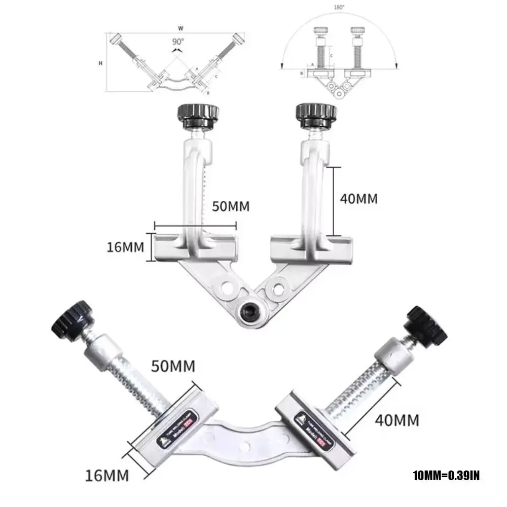 ステンレス鋼アングルクランプホルダー角管TC1/TCA2木工クランプ溶接ポジショナー90/10-180度溶接クランプ