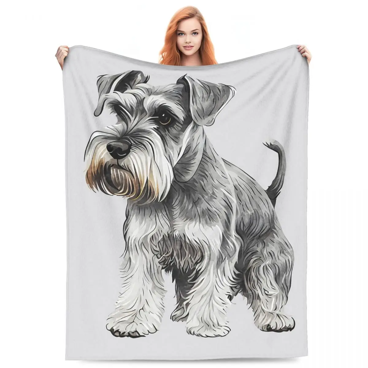 

Милые одеяла с изображением шнауцеров, флисовое одеяло, супер мягкие одеяла для дивана, постельные принадлежности, покрывало, одеяло