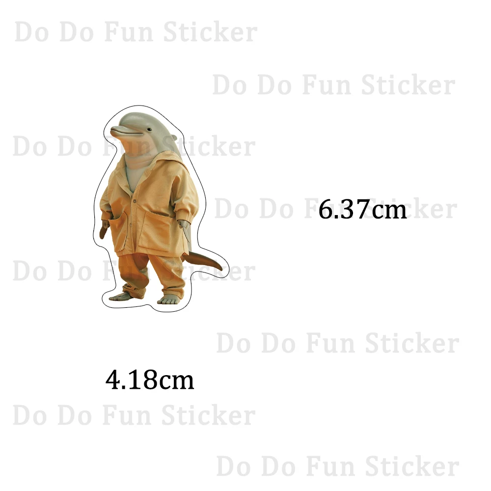 50PCS Fun Anthropomorphic Animal Wearing Variou Clothing Fun Sticker PVC Cool Funny Decoration Guitar Phone Cup Luggage Book