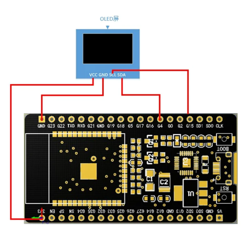 ESP32F Module Development Board CH340 Driver Bluetooth Wireless Development Board with 1.44 Inch Color Screen