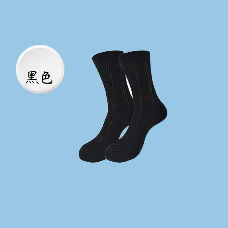 3/6 Pairs New Style Twisted Socks Antibacterial Thick Thread Socks Sweat-absorbent And Fashionable Mid-tube Socks