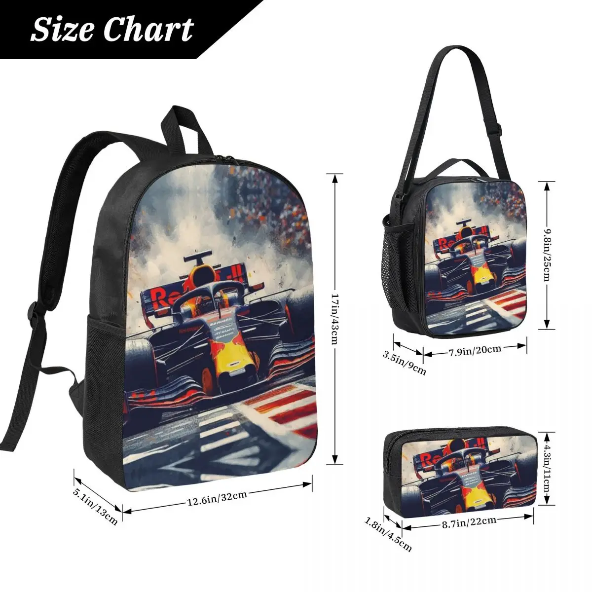 Max_The Flying Dutchman - Digital Art Backpack BookBag School Bag Computer Shoulder Bags 3ps Insulated Lunch Bag Pencil Case