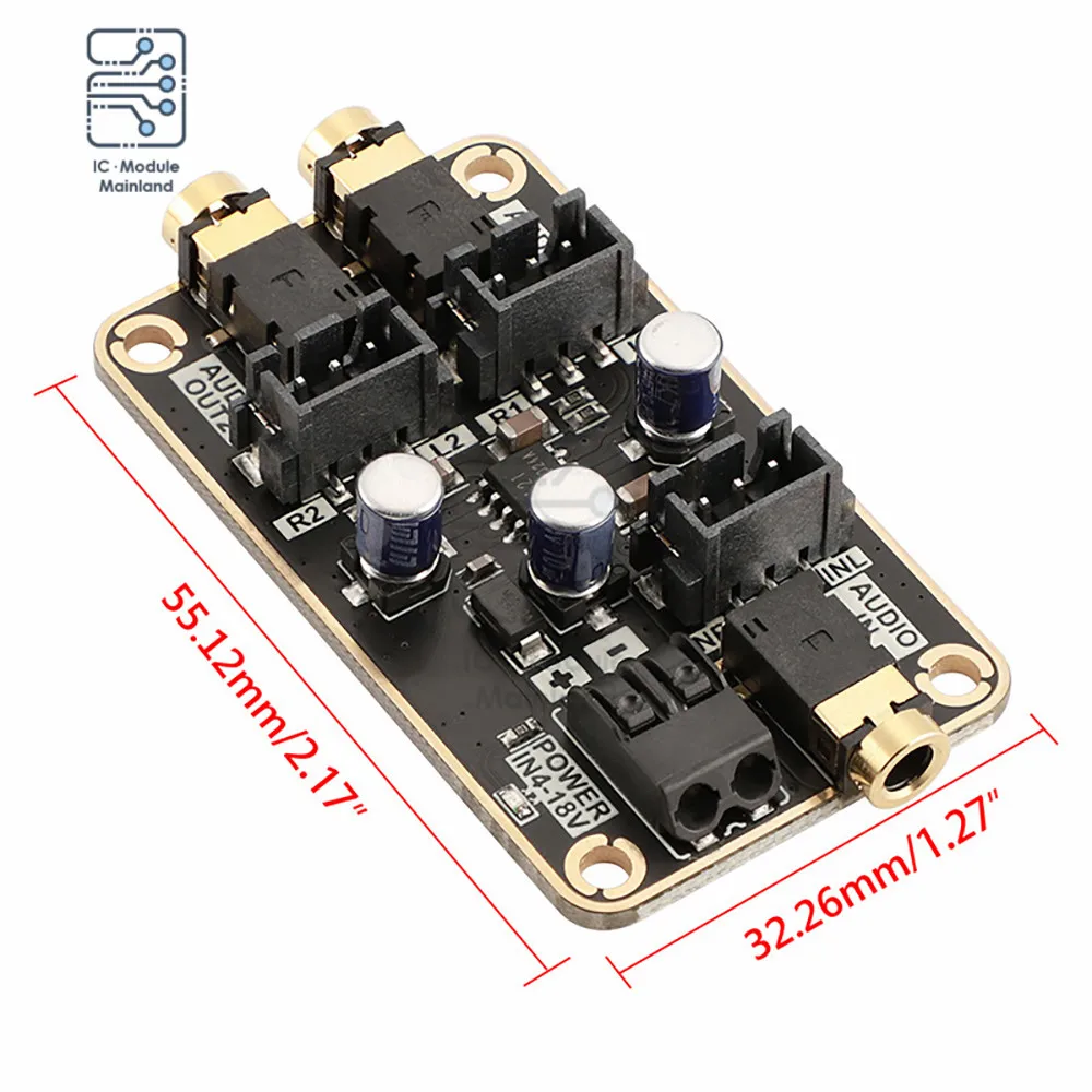 DC4-18V Audio Isolation Noise Cancellation Module Audio DS Amplifier Board Ground Current Sound Noise Car Audio Amplifier Board