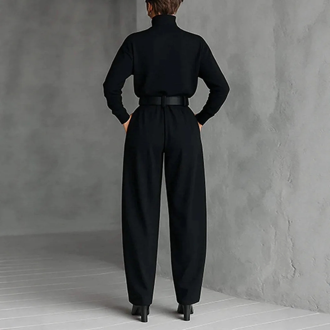 2026 Spring And Autumn New Minimalist Style Mercerized Solid Color Long Sleeve T-Shirt For Women Back Center Seam Cotton Base