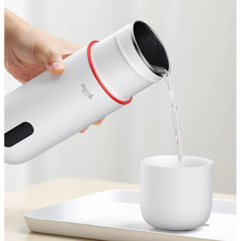 Deerma Portable Kettle Electric Hot Water Cup Covered Boil Water Control  Temperature Make Tea Milk Safety Pressure Relief Valve