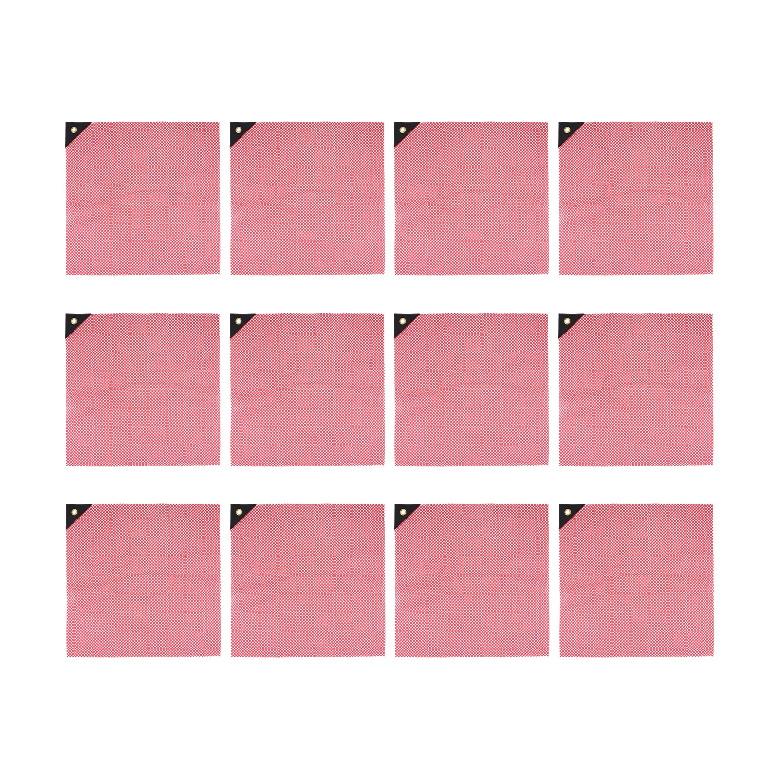 12PCS Weatherproof Red Single Corner Grommet Warning Flags 18 X 18 Inches For Trailer Hauling Truck Loads With Blind Spots