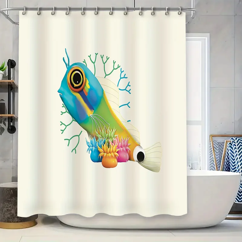 

Ocean Fish Shower Curtain Tropical Sea Life Decor Waterproof Bathroom Curtains Blue Green Teal Coastal Vibes Beach House Gift