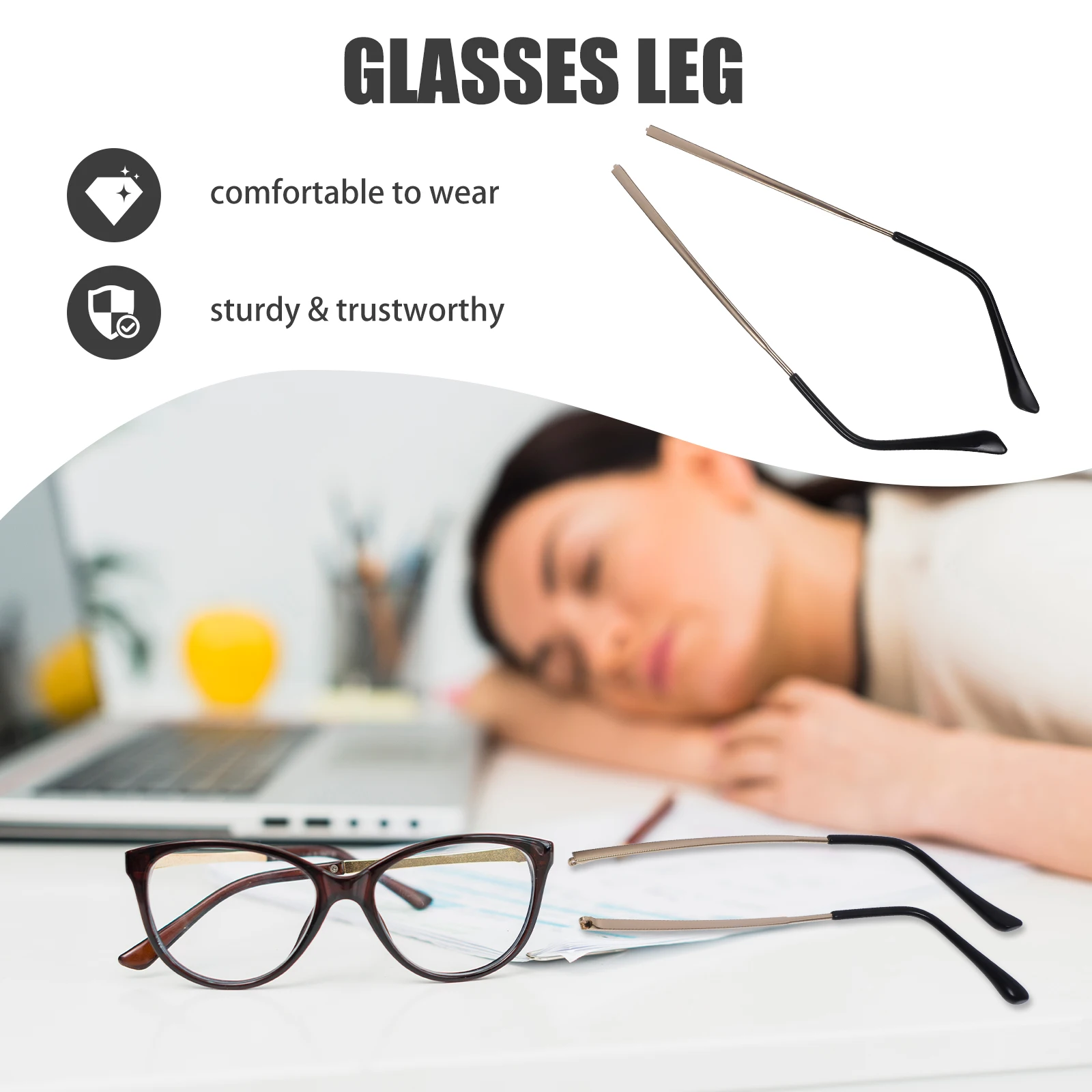 

Glasses Arm Glasses Arm Replacement Eyeglasses Legs Metal Repair Kit Universal Parts Broken Temple Accessories