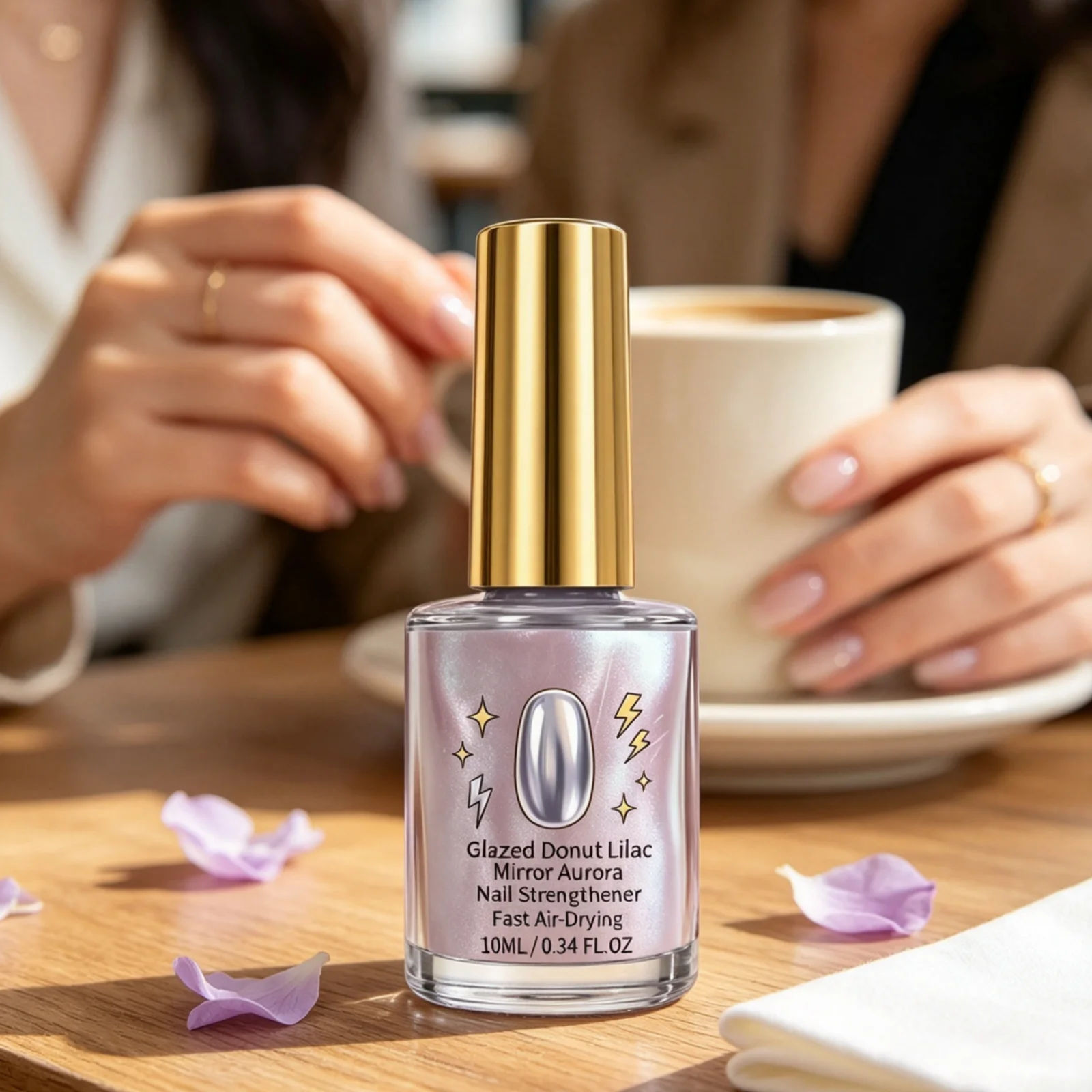 Mirror Aurora Nail Polish No Bake Quick Dry Translucent Shimmer Pearl Shiny Deep Nourishing Repairing Lilac Purple Nail Polish