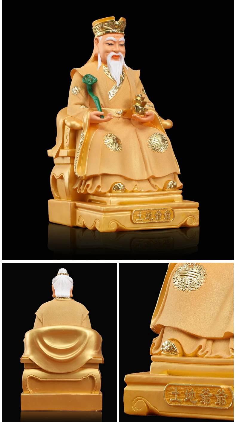 Imagem -04 - Figura de Buda para o Sudeste Asiático Deus da Riqueza Home Loja Proteção Prosperidade Sorte Cai Shen tu di Gong e Feng Shui Estátua 30 Centímetros