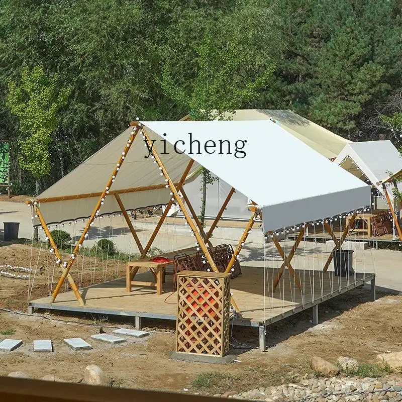 HW15 Canopy Camp Triangle Hotel Professional Outdoor Restaurant Rooftop Camping Tent 5-8 people