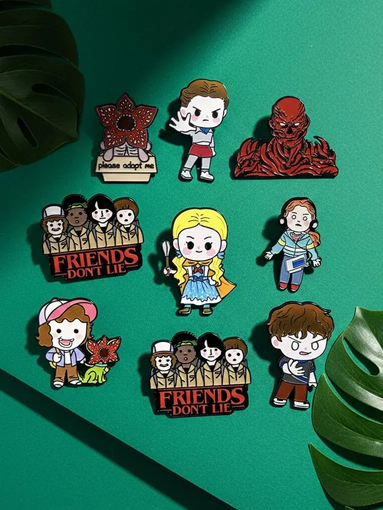 Ensemble de 4/5/9 pièces de broches en émail de dessin animé de fleurs cannibales royales, collection de broches pour sacs à dos et costumes, idées de cadeaux de bijoux