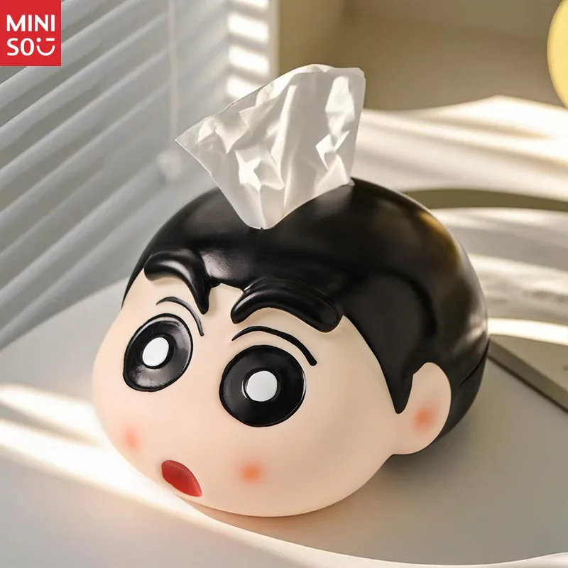 

Miniso Crayon Shin-chan Tissue Box Cover | Cute Cartoon Tissue Holder for Home, Desk & Bedroom, Creative Decor