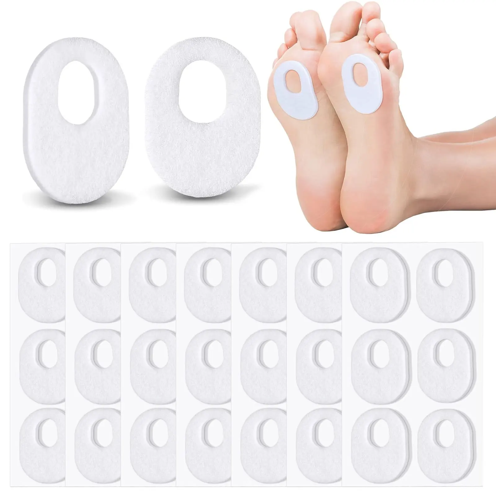 Eelt Pads Zacht Vilt Ovale Vorm Pads voor Bodem van Voet Zelfklevende Voet Maïs Pads Voeten Tenen Hak Pijnbestrijding Gereedschap