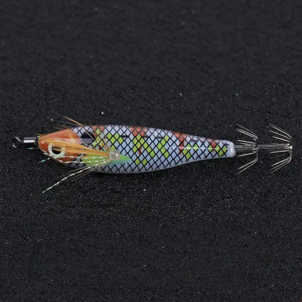 Durable Luminous Fishing Lure Jig Hook 2pcs/set Shrimp Lure Shrimp Prawn Design Squid Jig Night Fishing