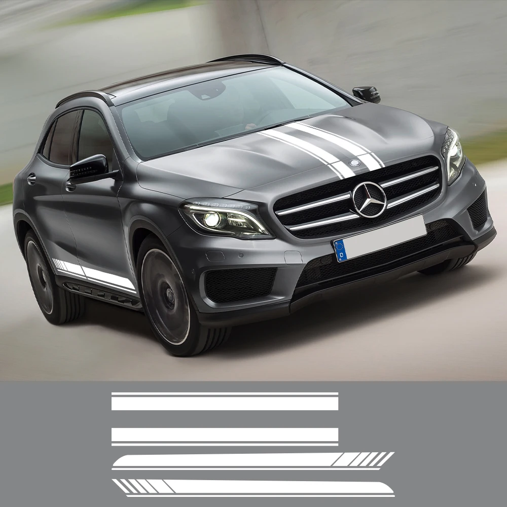 ملصقات جانبية للسيارة لمرسيدس بنز ، غطاء محرك السيارة الفينيل الشارات ، مجموعة الجسم ، الملحقات ، GLA ، جلا45 ، جلا180 ، جلا200 ، جلا220 ، جلا250 ، X156 ، H247 ، AMG #2