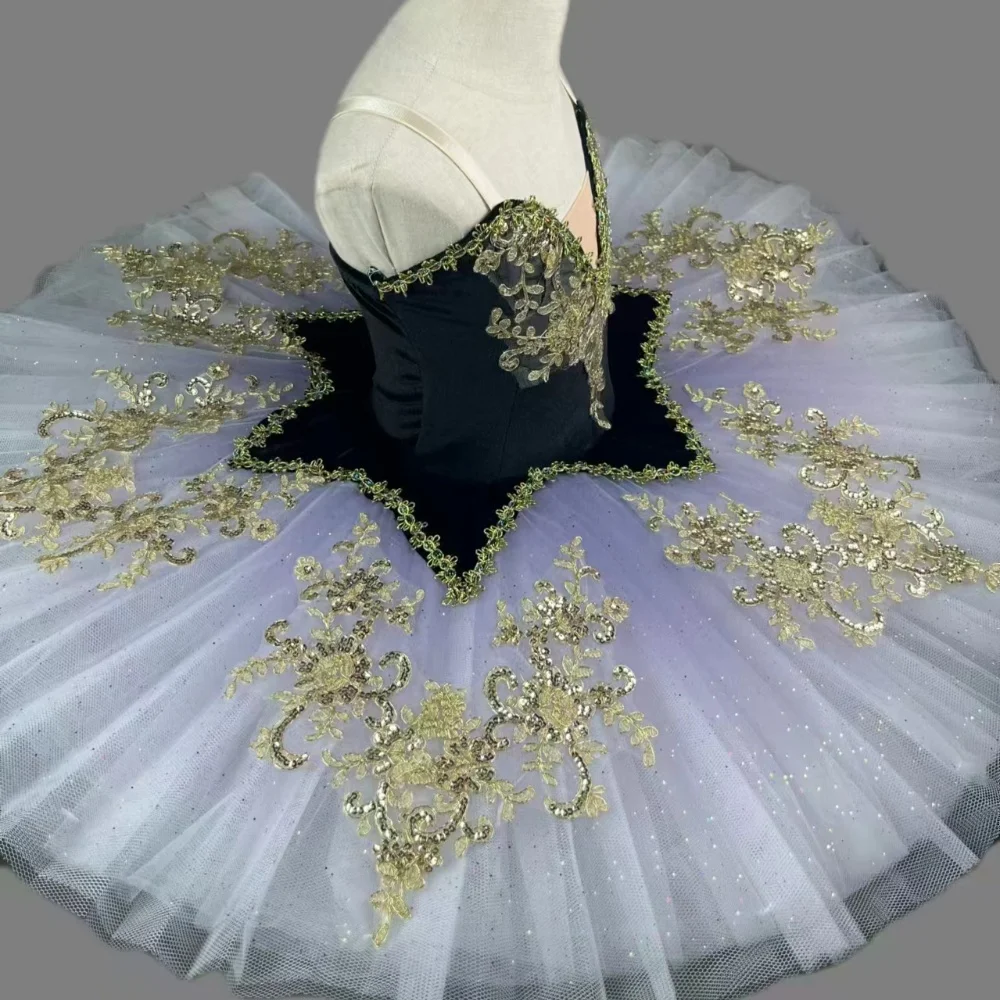 Panqueca Tutu Profissional para Bailarina, Trajes de Dança para Meninas, Prato para Crianças e Mulheres, Adultos Festa