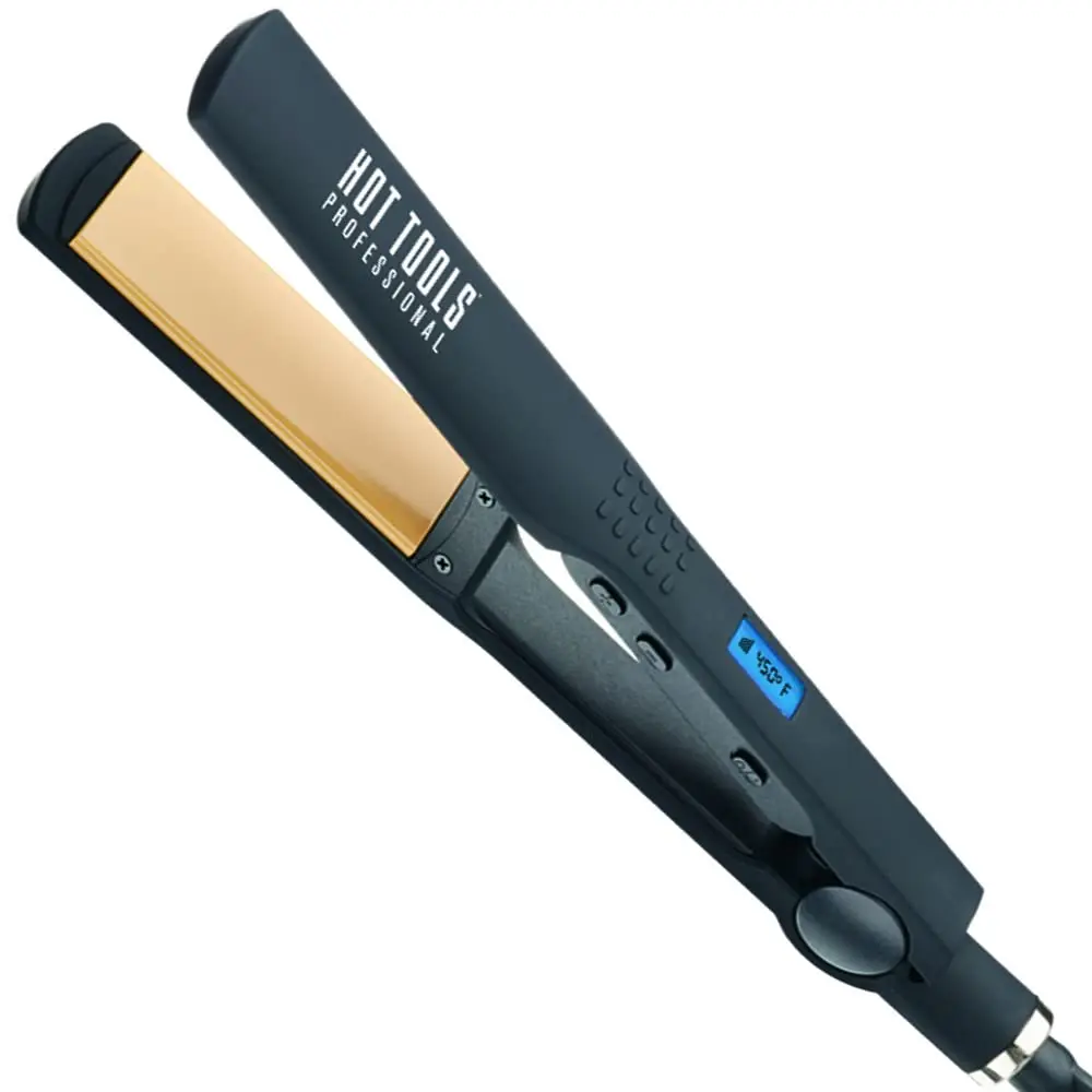 

Nano Ceramic Flat Iron with Wide Plates for Fast Styling, 30 Heat Settings up to 450°F