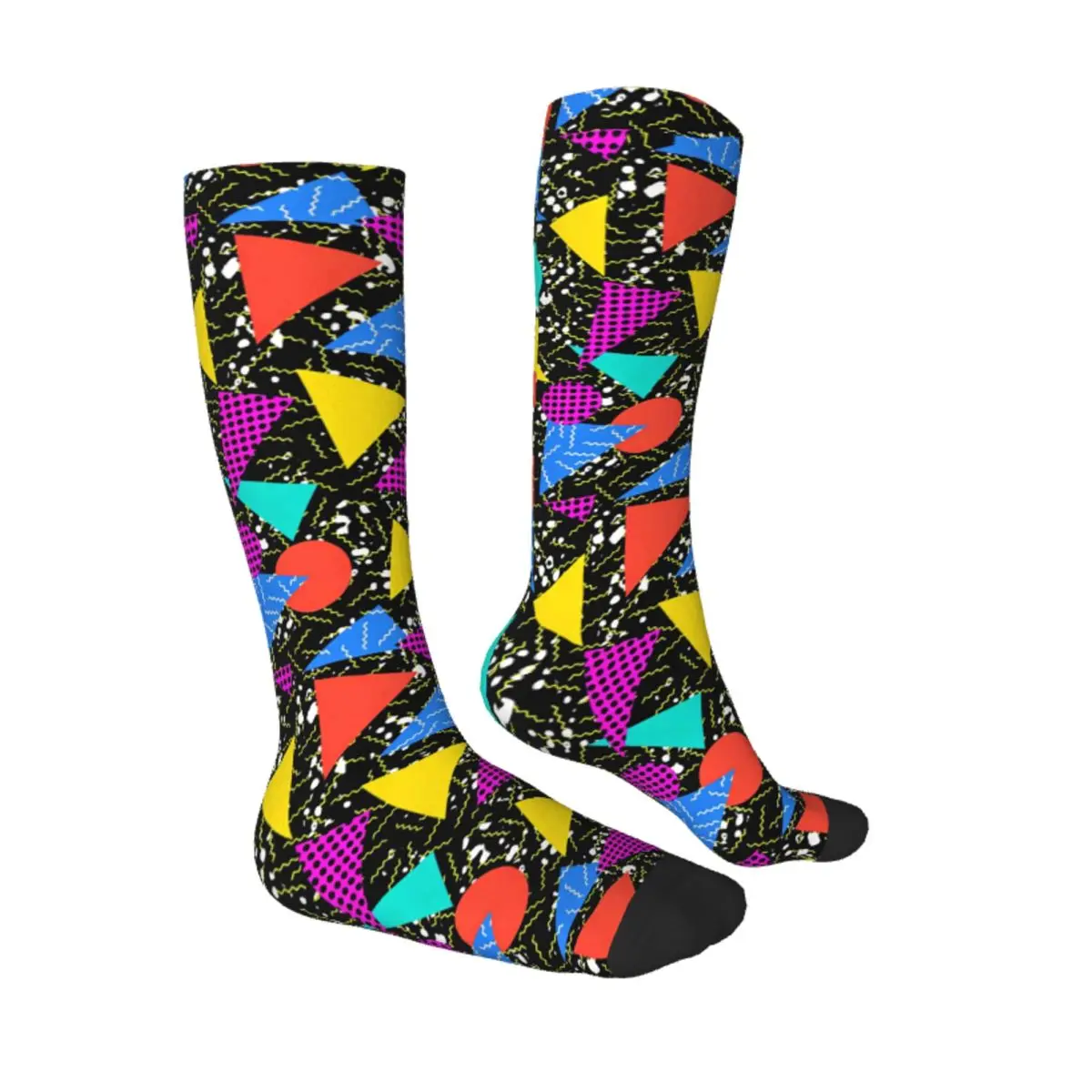 Old School Geometric 80s Print Bundle Socks High Quality Stockings All Season Long Socks for Man's Woman's Gifts