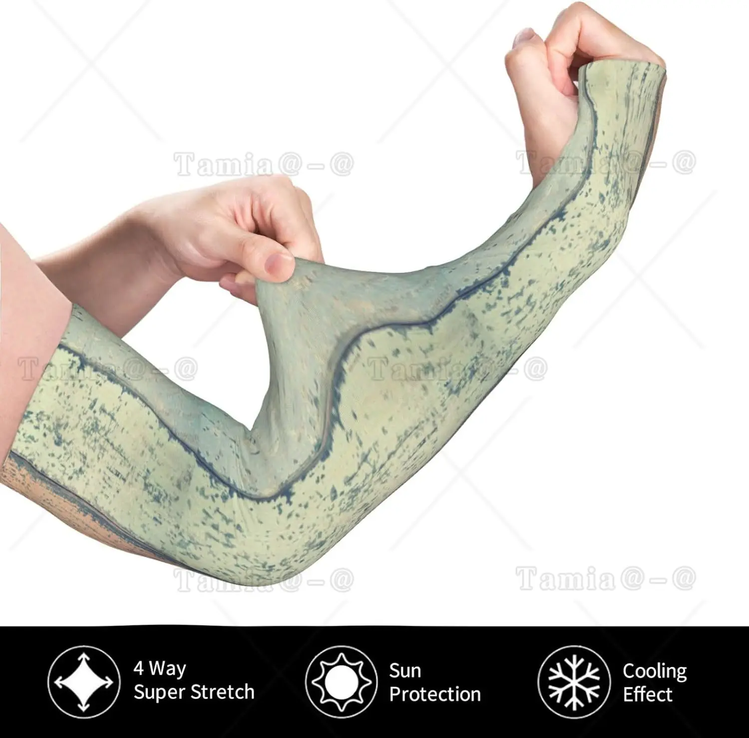 Mangas de brazo con estampado de madera dura, protección solar UV refrescante, compresión deportiva para hombres y mujeres, mangas de brazo de baloncesto y Golf