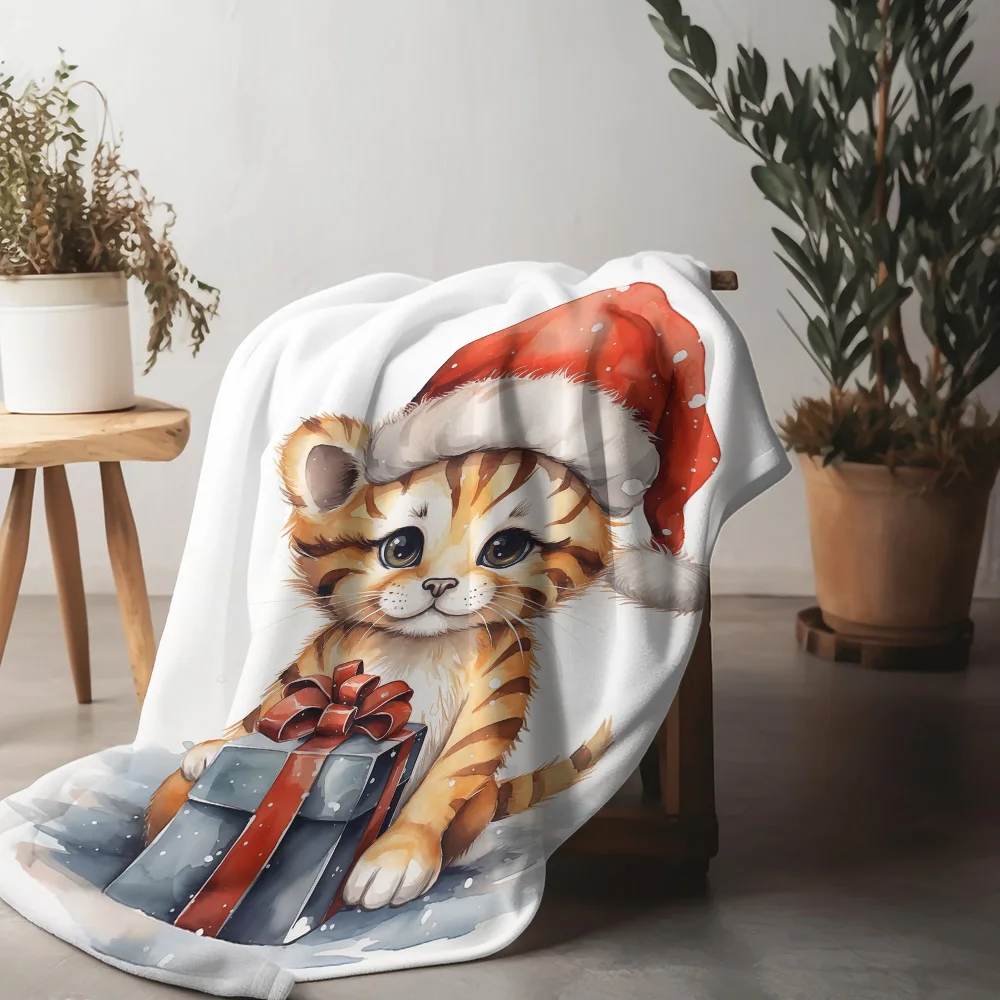 

Флисовое одеяло Tuniu с милым мультяшным котенком для детей, мальчиков и девочек, диван-кровать, теплая мягкая идея для подарка