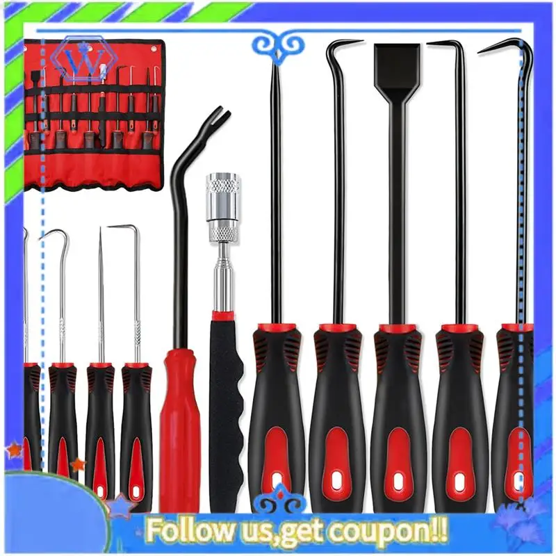 

M46K-Pickaxe And Hook Kit For Removing Automotive Electronic Repair Hose Gasket Oil Seal Screwdriver Puller, Easy To Use (11Pcs)