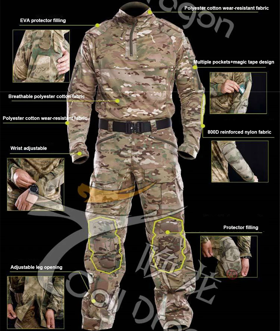 Imagem -06 - Terno Militar Camuflado Russo para Homens g3 Frogman Treinamento de Combate Caça Secagem Rápida Calças Táticas de Manga Comprida g4