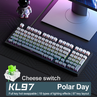 APAYADO KL97 Linear cheese switch mechanical keyboard ,Type-C wired,PBT side engraving gradient color mixing,97keys for PC games