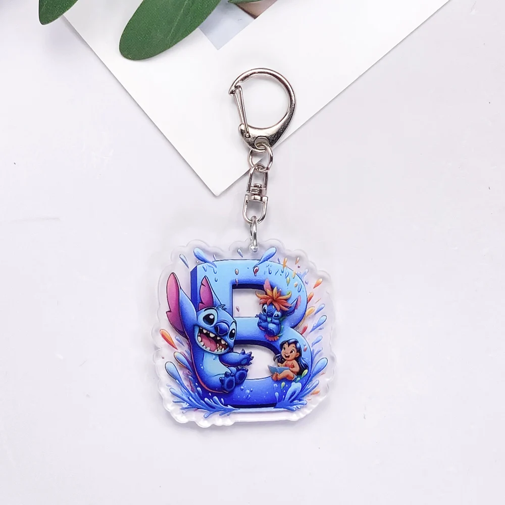ديزني غرزة ليلو بيليكاي رسالة سيارة المفاتيح اكسسوارات الاكريليك حقيبة سحرية على ظهره قلادة الإبداعية حلقة رئيسية هدايا لمحبي