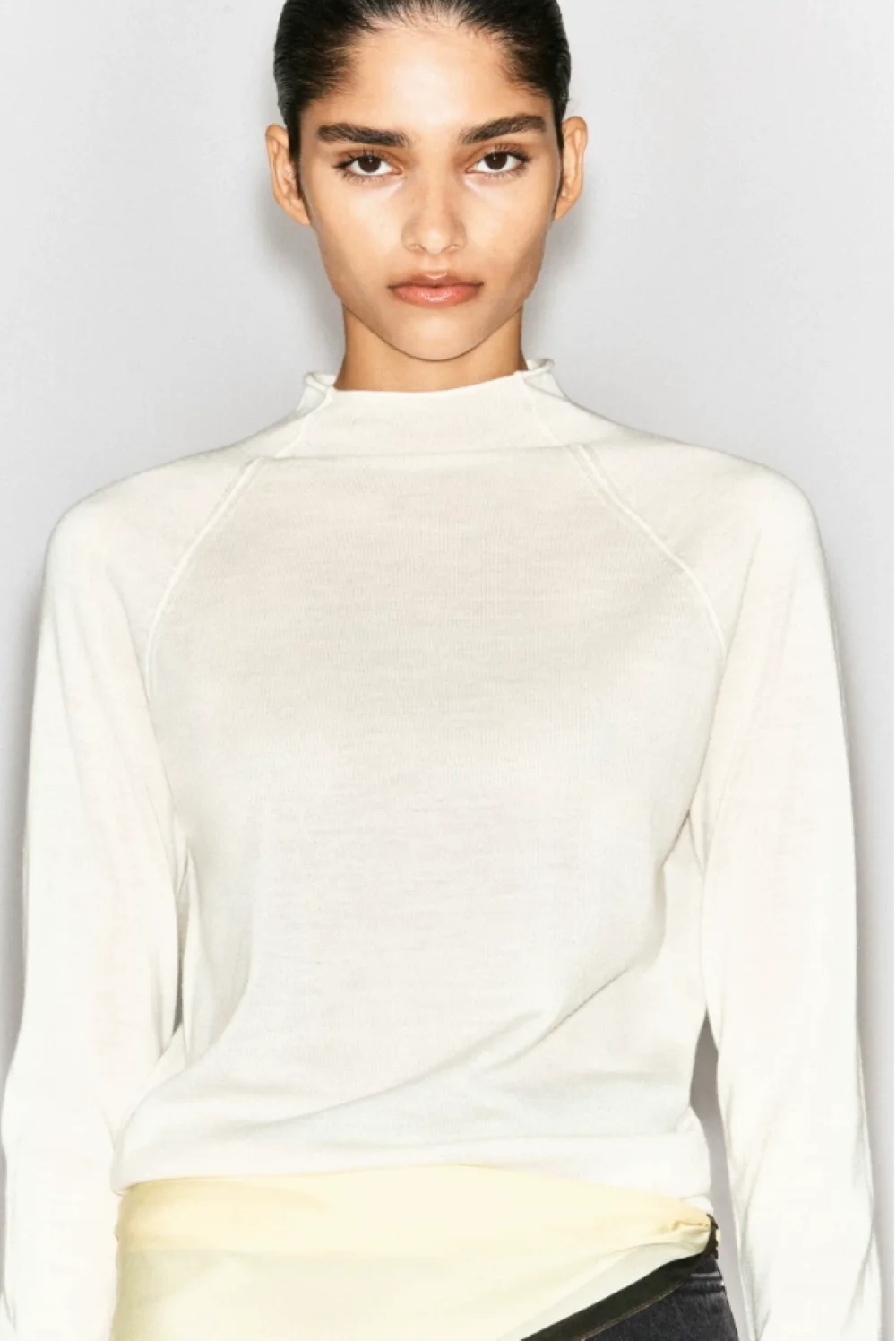 XIMIAN APPAREL 2026 YAZHIMEI traf cos autumn new style of Ladies' Shaping Style white Wool Blend Half-Chested Knit Sweater