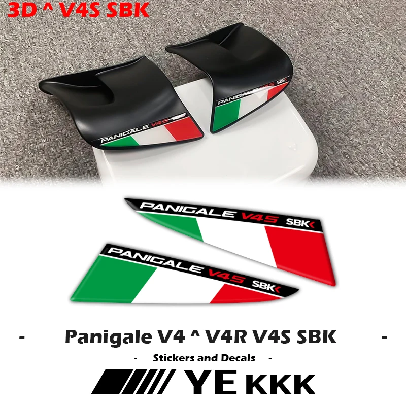 

Italian Tricolor Flags for Wings 3D Winglet Flank Sticker Decal For Ducati Supersport Panigale V4 V4S V4R SBK 2022 2023 2024