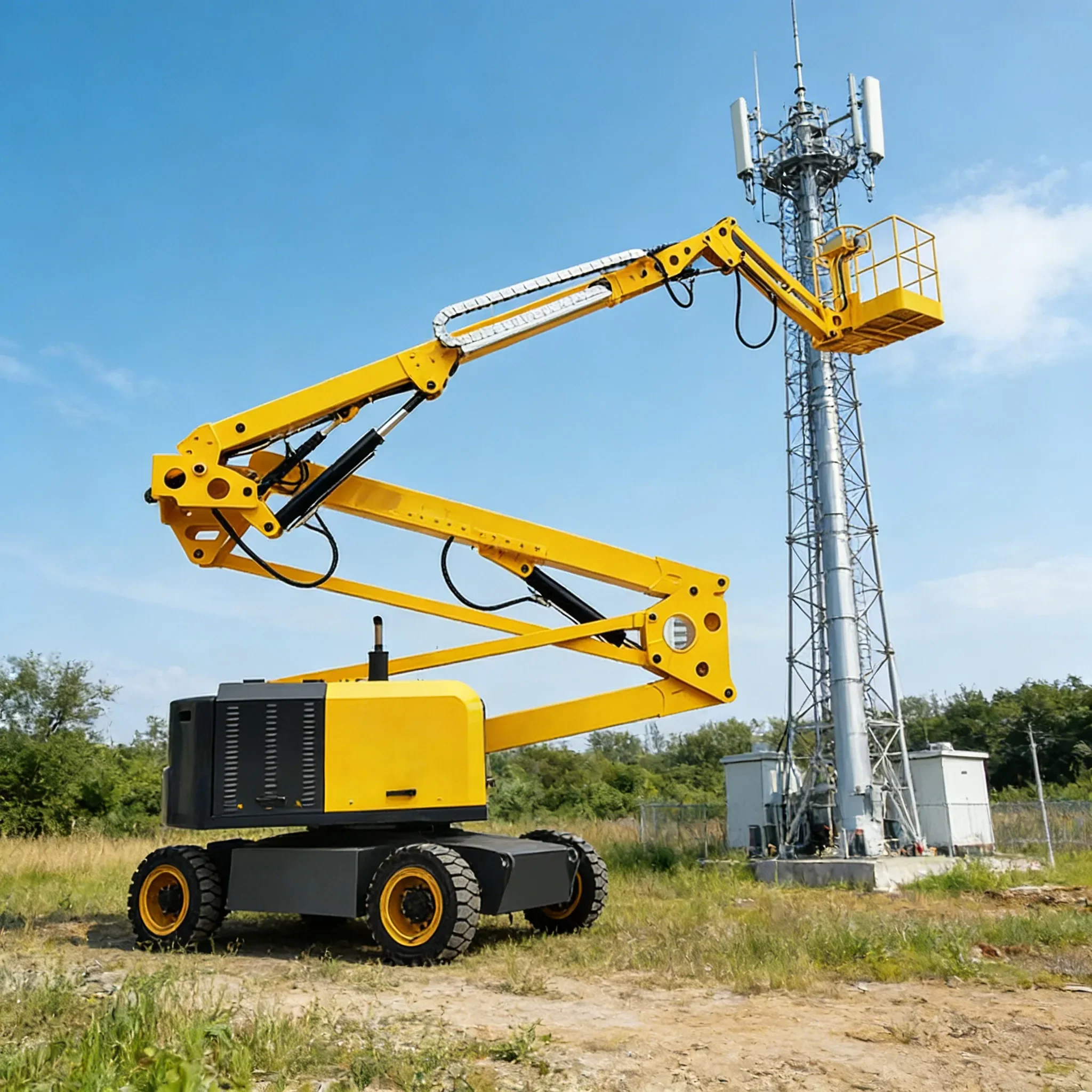 Flexible Movement Boom Lift Easy Turning Maneuverable Lift For Fast Position Adjustment