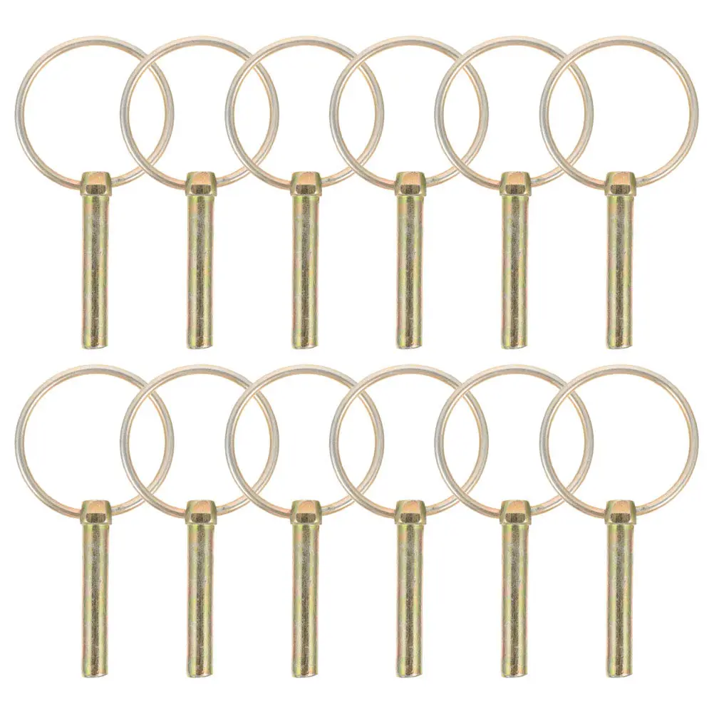 12Pcs Heavy Duty Safety Pins Zinc Plated Linch Pins for Farm Tractor Trailer Secure Cargo Hitch Pin Ring Locking