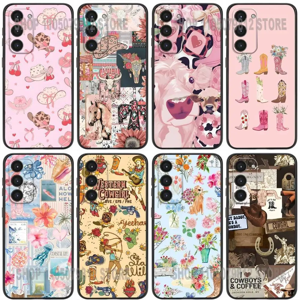 

Western Cowgirl Phone Case For Samsung Galaxy A20,21s,22,31,32,52,53,72,73,80,91 Soft Silicone Black Cover