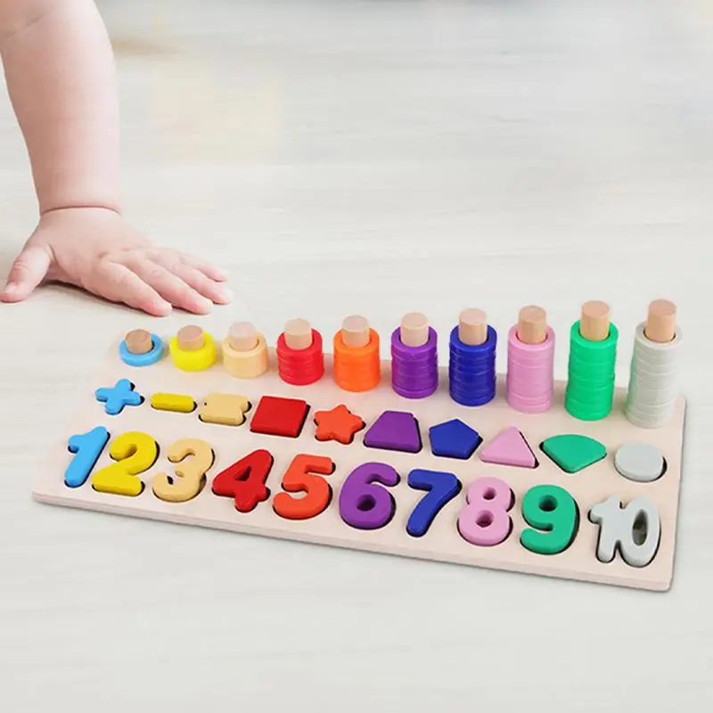 Number Puzzle Toy for Kids, Color Recognition, Stacker, Math Game, Puzzle Board, Pré-escolar Learning Activities, Fine Motor Skill Toy