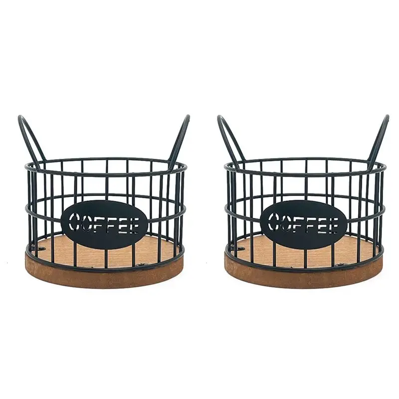 

AT84-Wooden Coffee Capsule Organizer Kitchen Countertop Storage Basket With Base Counter K Cup Holder Fruit Nuts For Bar