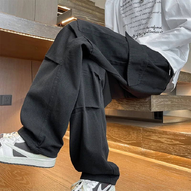 1991sxl طويل القامة الرجال بانت مستقيم واسعة الساق البضائع بنطلون الذكور القطن اضافية طويلة طول الخريف الشتاء 190 سنتيمتر 2xl 115 سنتيمتر 190 فضفاض صالح #6