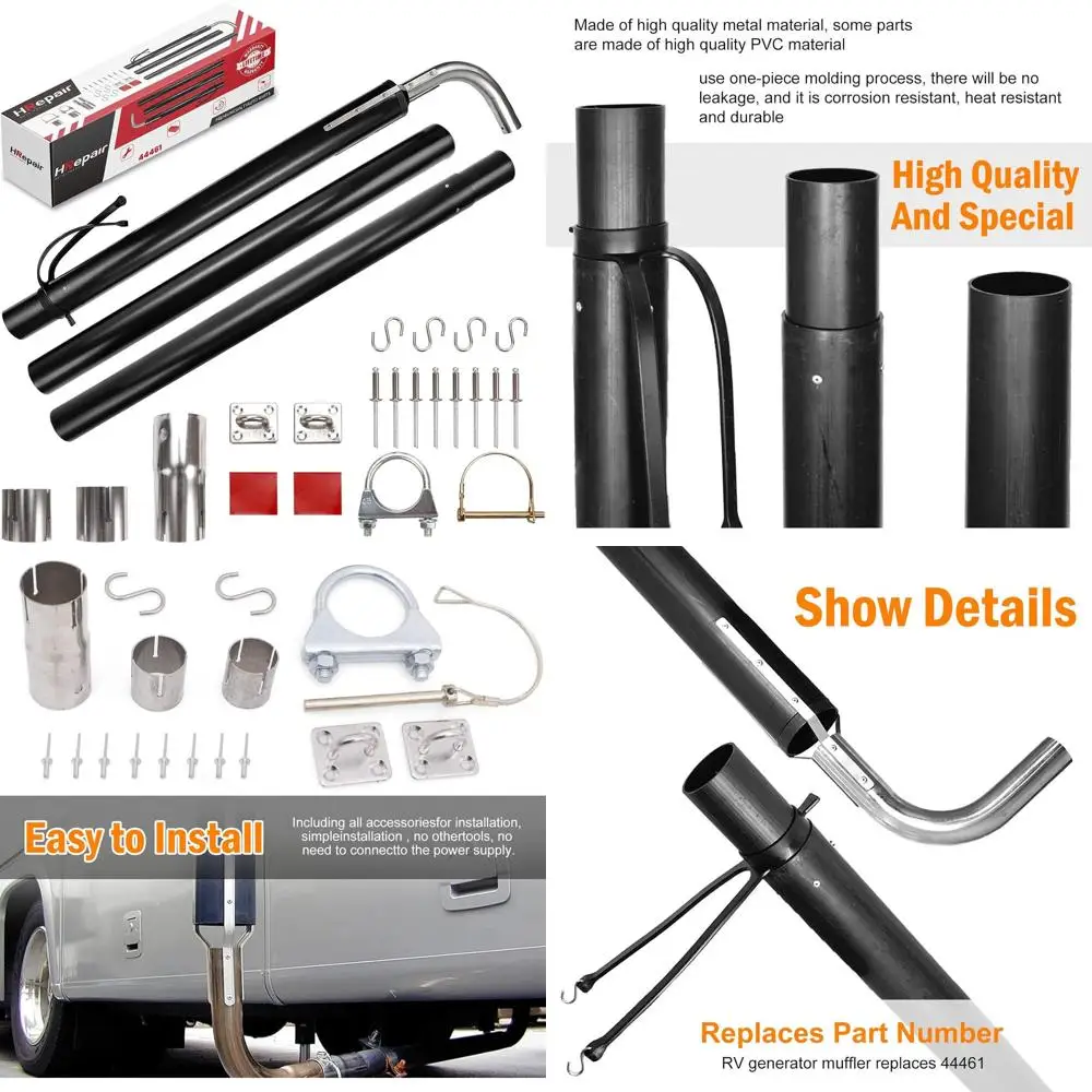 

Комплект расширения выхлопной системы генератора автофургона, система вентиляции выхлопных газов генератора автофургона для большинства выхлопных систем RV 44461